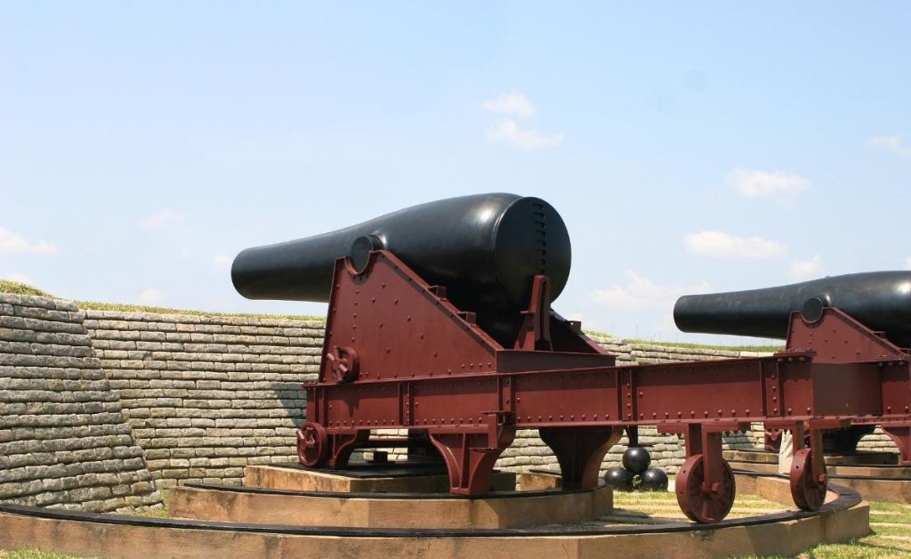 an old canon up-close at Fort Moultrie National Historic Park, another Charleston South Carolina attraction