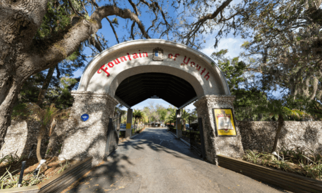 the entrance to the Fountain of Youth in St. Augustine Florida