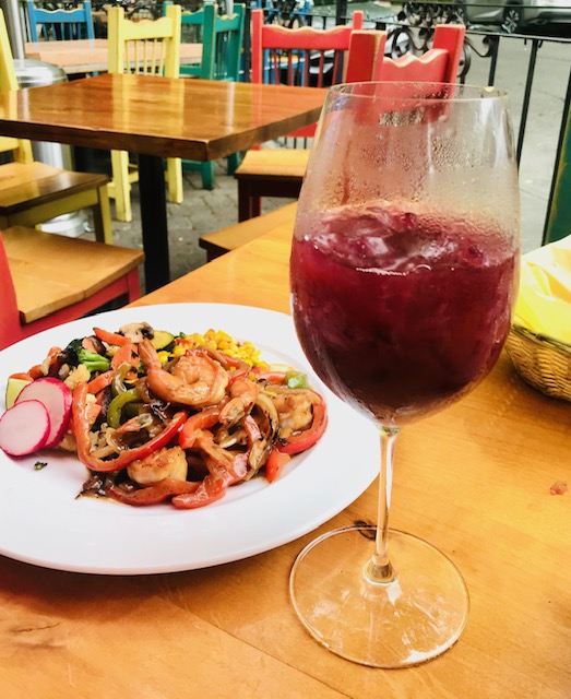 Discover Calistoga's reputation for sumptuous shrimp served with sangria