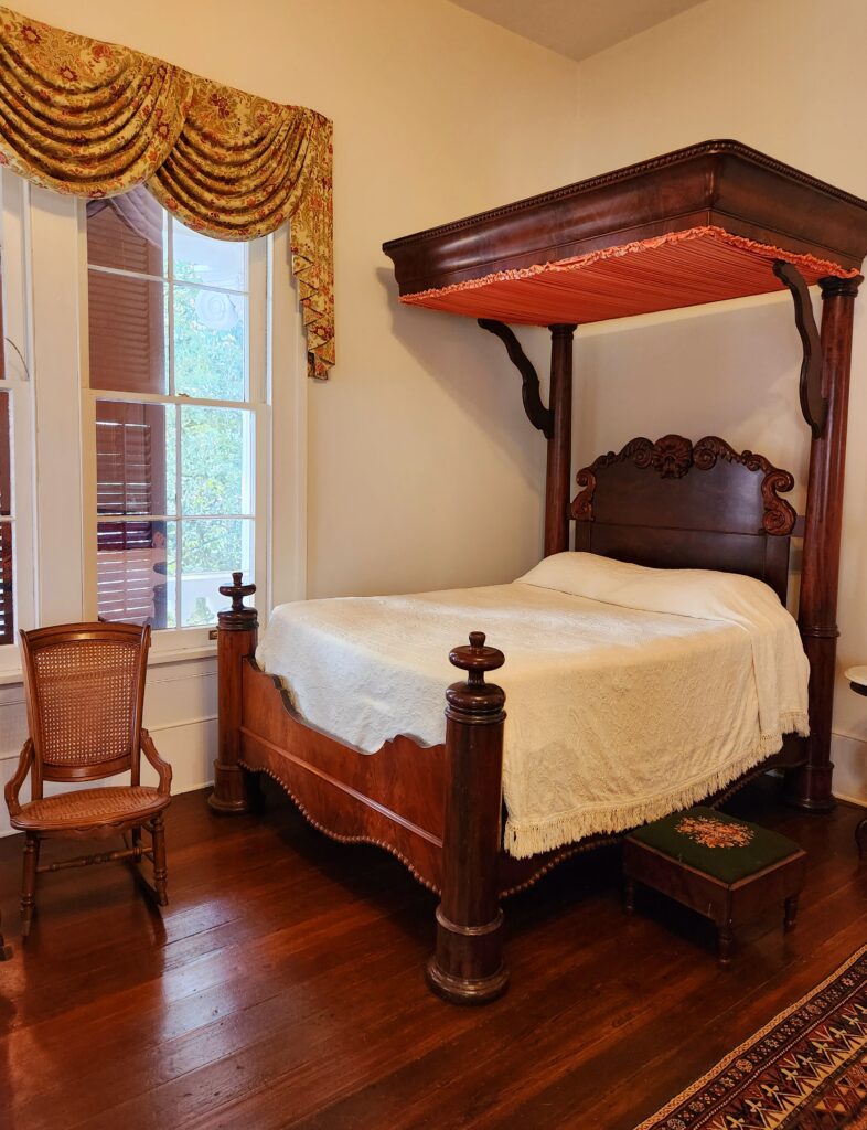 Rooms inside the mansion with period furnishings