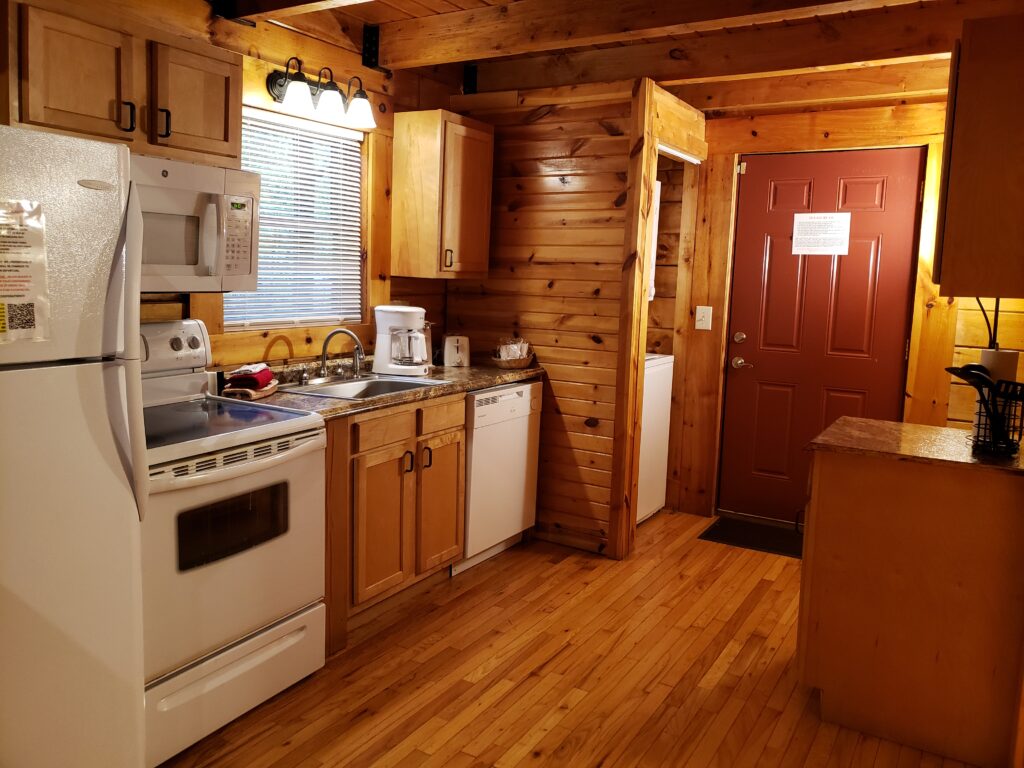 Kitchen in log cabin