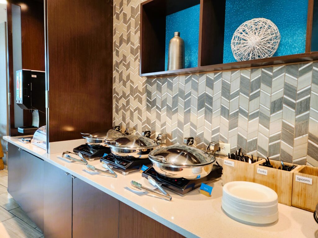 The breakfast bar in the Springhill Suites in Roanoke.