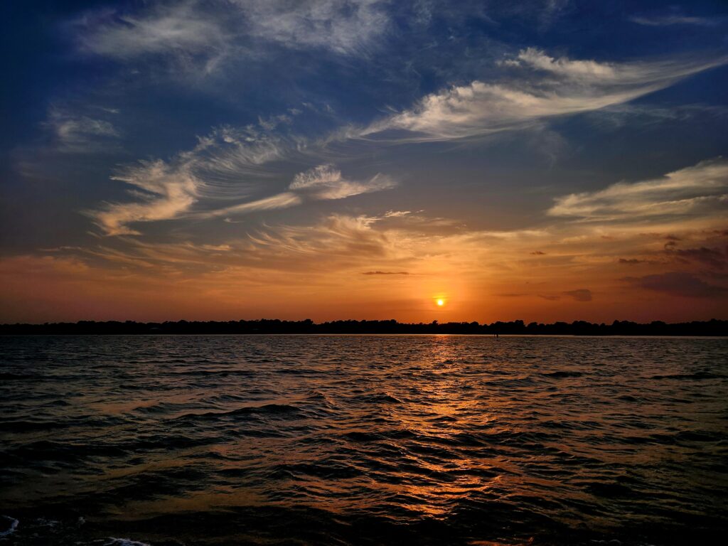 A brilliant sunset over the water near Georgetown, SC.