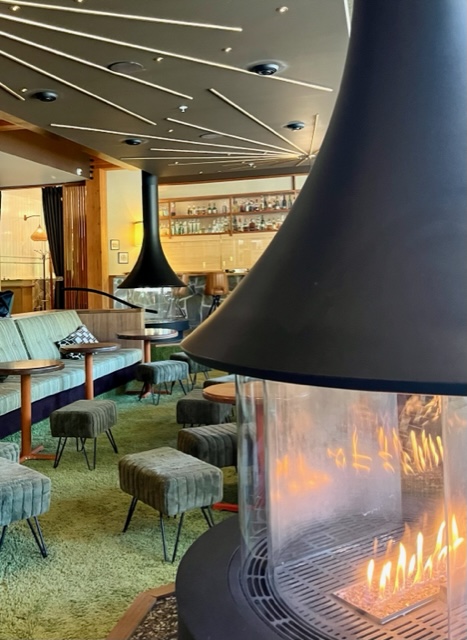 Hotel Zed Tofino has a Cozy Sunken Living Room with freestanding fireplace