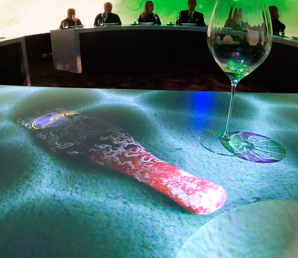 Seastar 2018 wine bottle image on the table, and it looks real enough to pick up!