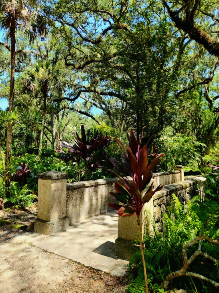 A bridge between two of the gardens.