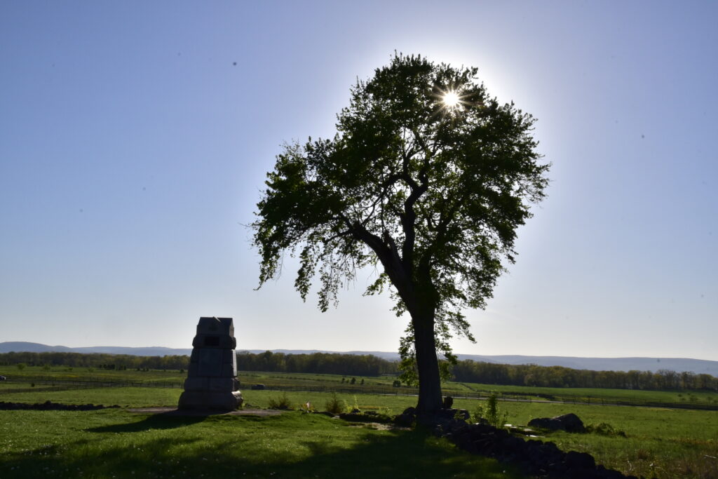 Rock wall at the Angle on the Gettysburg Battlefield.
