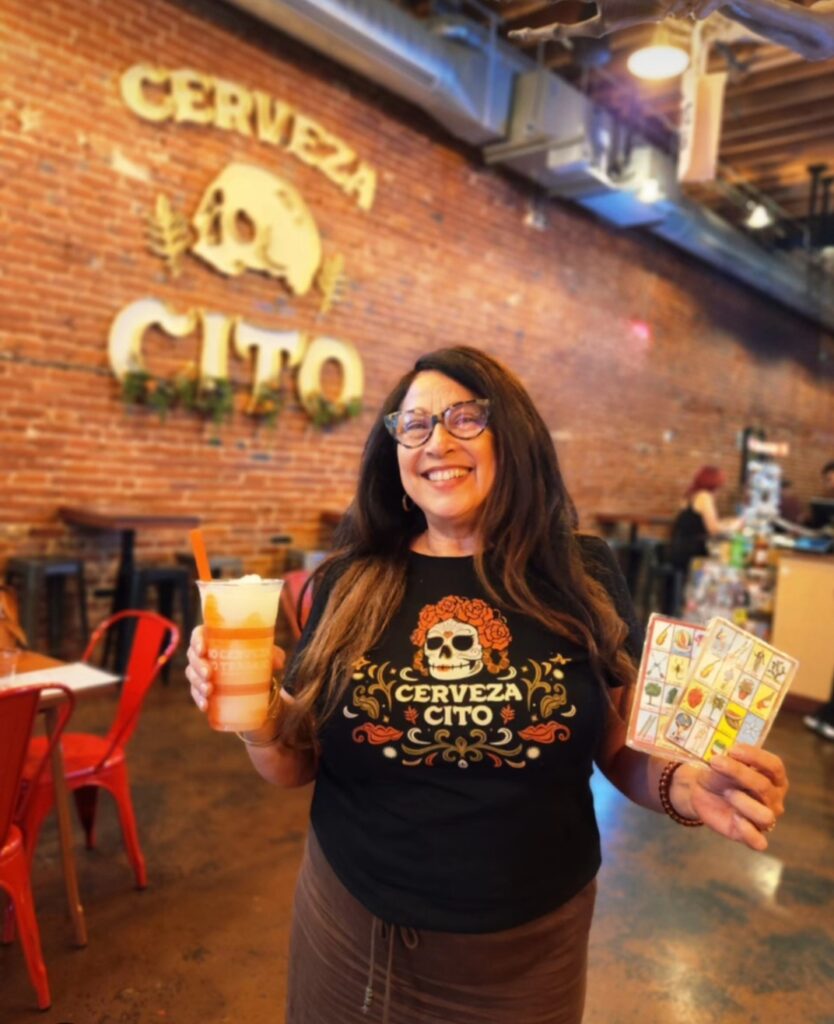 12 Ultimate Eating Stops in Buena Park and Santa Ana 37 Cerveza Cito Loteria caller and drink server.