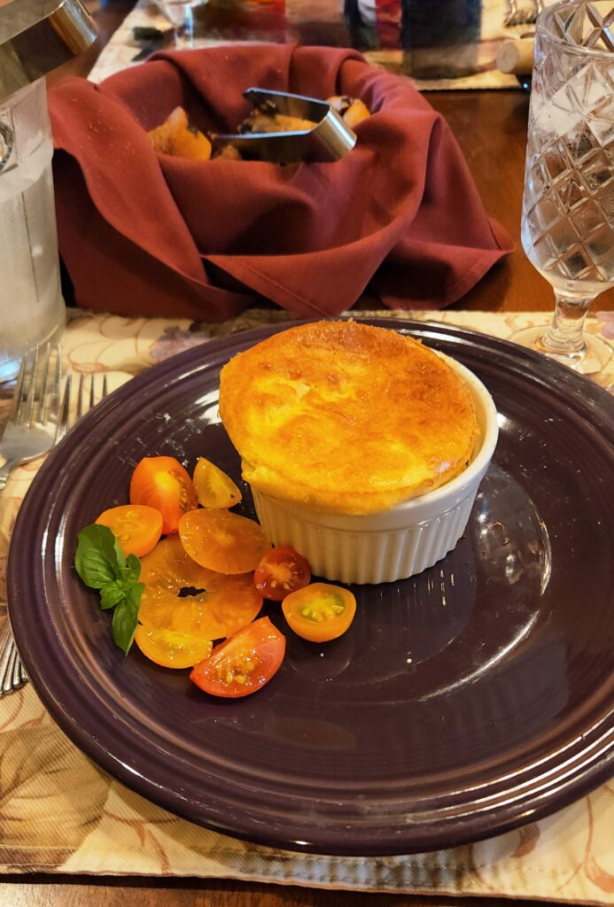 Spend 11 Awesome Days in the Willamette Valley 9 A souffle and heirloom tomatoes ready for breakfast.
