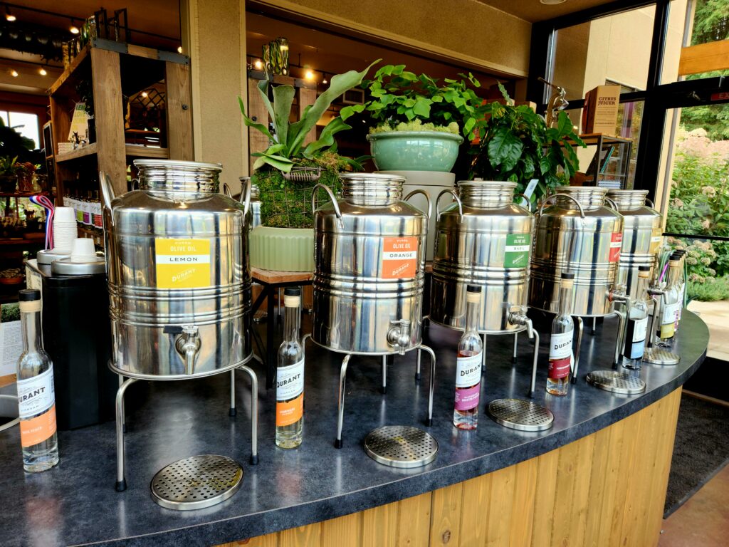 26 Sensational Must-Visit Oregon Wineries in the Willamette Valley 96 Olive Oil tasting station at Durant Winery.