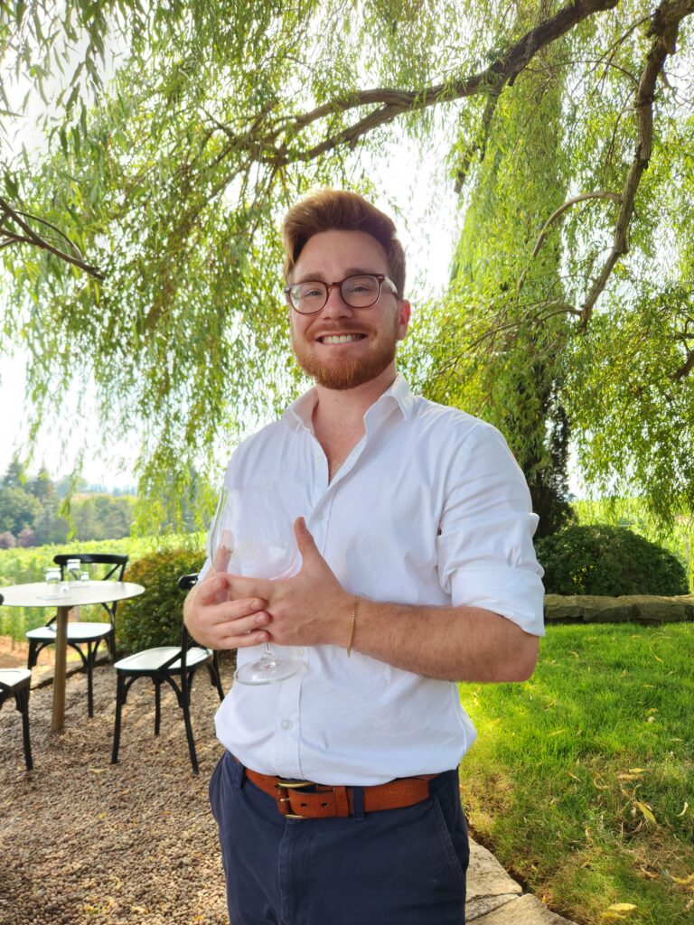 26 Sensational Must-Visit Oregon Wineries in the Willamette Valley 92 Tasting guide, Brett, telling us the story of the wine.
