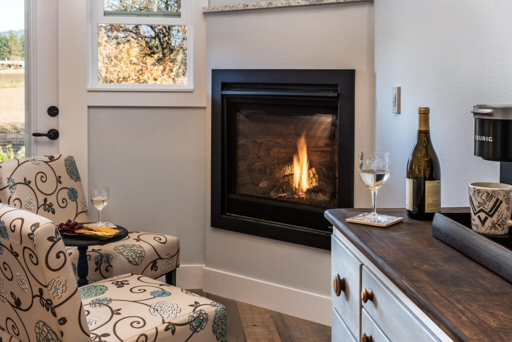Spend 11 Awesome Days in the Willamette Valley 20 A fireplace in the suite.
