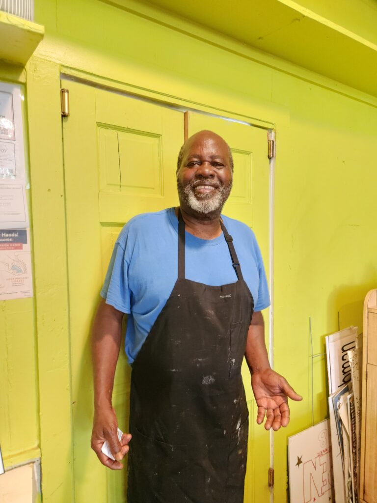 2 Islands, a Lighthouse, & Secret Magic of the Lowcountry 15 Chef and owner Bill Green has a perpetual huge smile topping a silver beard.
