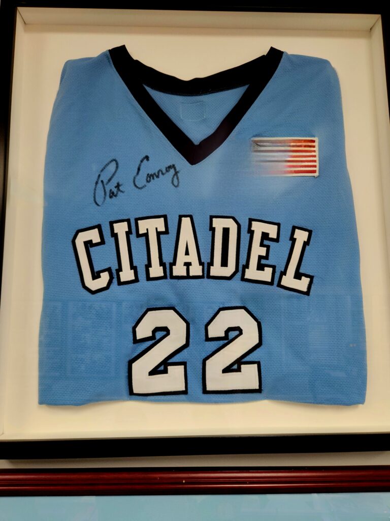 2 Islands, a Lighthouse, & Secret Magic of the Lowcountry 5 Pat Conroy's Citadel Basketball uniform - #22 - autographed.
