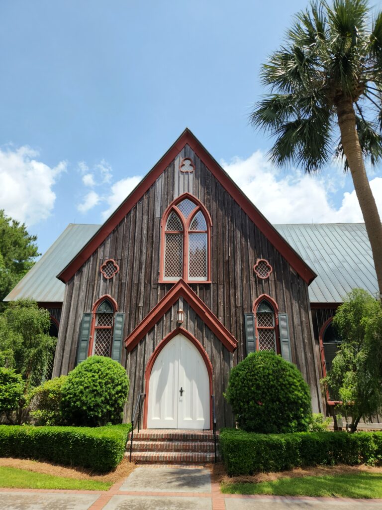 2 Islands, a Lighthouse, & Secret Magic of the Lowcountry 58 Gothic exterior of the Church of the Cross.