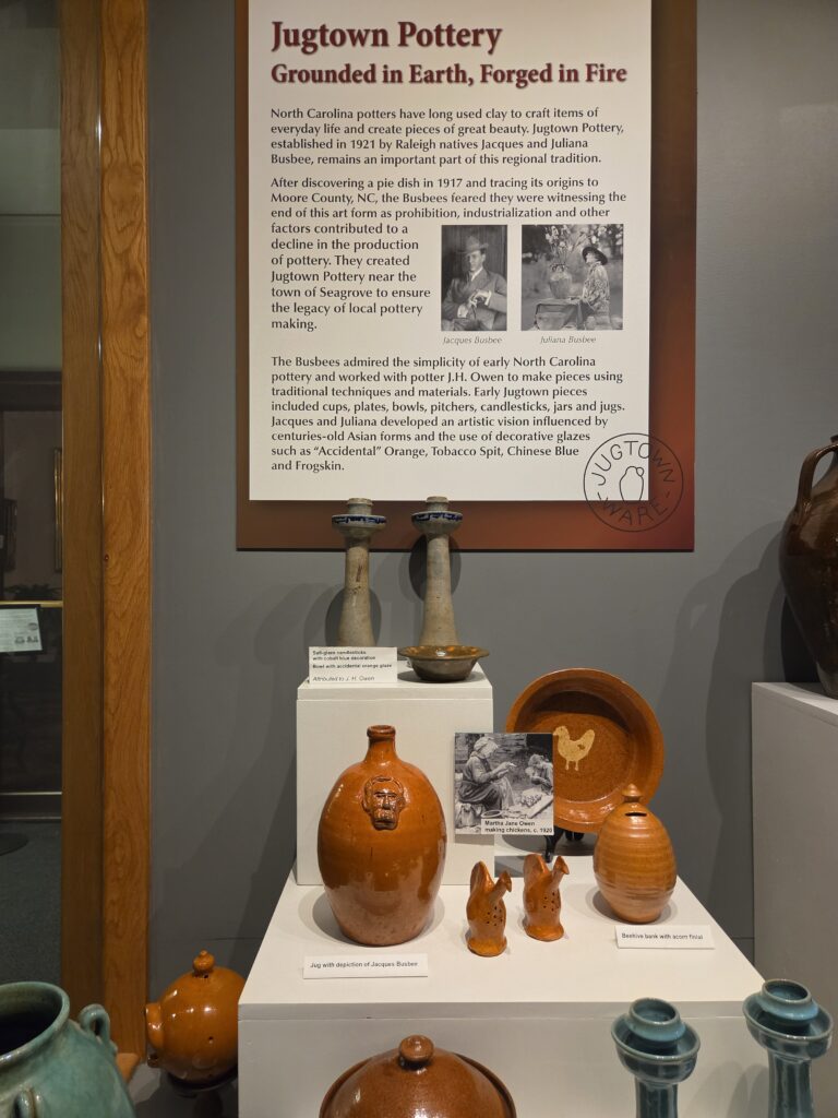 A display of Jugtown Pottery